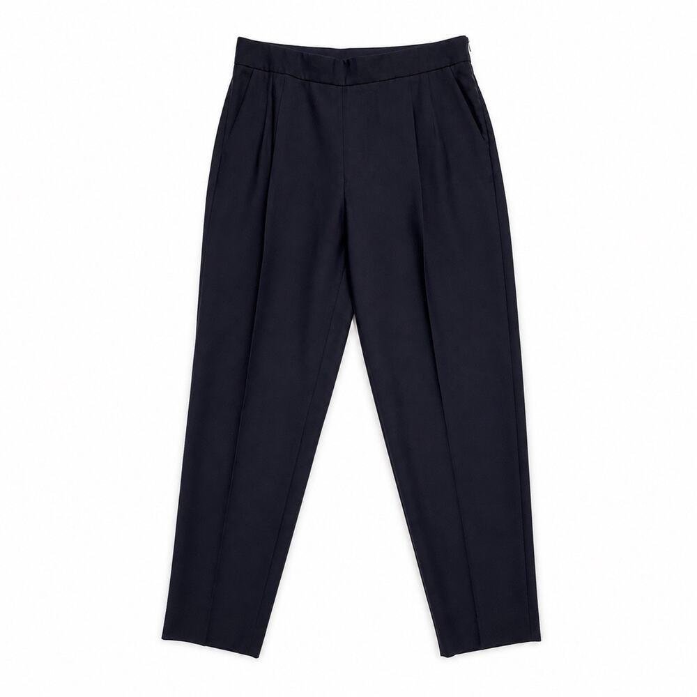 The Row Pleated Cropped Straight Black Dress Pants Size 4